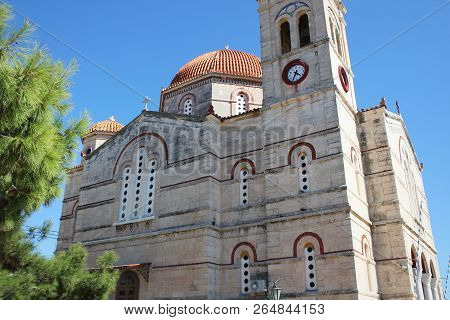 Church Agios Nectarios On Island Aegina, Greece