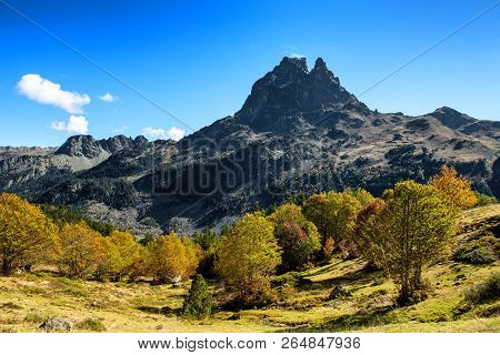 A View Of Pic Du Midi Ossau In Autumn, France, Pyrenees