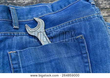 Mechanics Tool Set And Isolated On White Background. Mechanics Tool Kit. A Set Of Wrenches And Car K