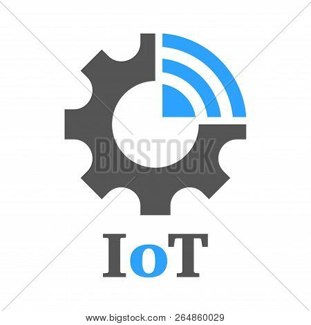 Simple Icon To Represent The Internet Of Things Iot Concept. Gear, Settings And Network. Iot, Indust