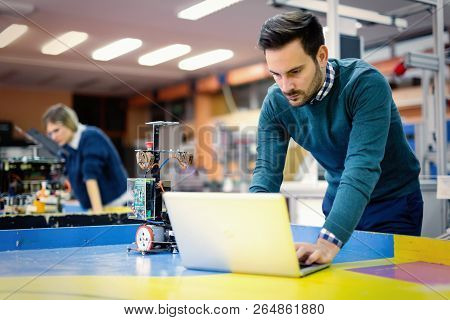 Young Student Of Mechatronics Working On Project