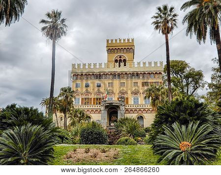 Arenzano, Italy, March, 16, 2018 -  Castle Villa Negrotto Cambiaso, Arenzano, Genoa, Italy / Arenzan