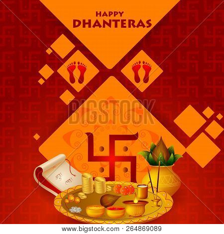 Inidan Holiday Of Happy Dhanteras During Diwali Season For Prosperity