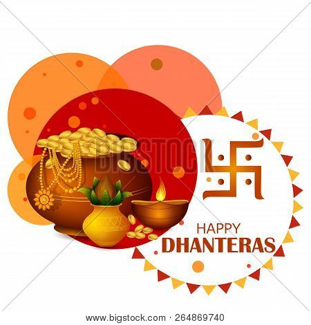 Inidan Holiday Of Happy Dhanteras During Diwali Season For Prosperity