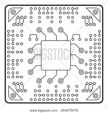 Computer Chip Icon. Accessories For Digital Devices