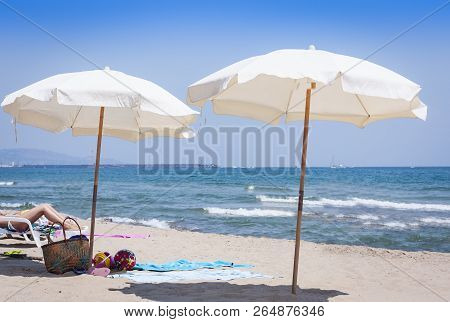 Catania, Sicily, Italy - View Of The Beach Lido Azzurro