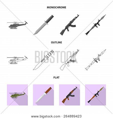 Vector Design Of Weapon And Gun Symbol. Collection Of Weapon And Army Stock Vector Illustration.