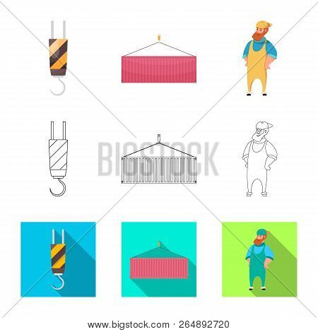 Vector Illustration Of Goods And Cargo Symbol. Set Of Goods And Warehouse Stock Symbol For Web.