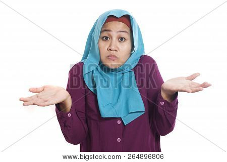 Asian Woman Shrugging Shoulder, I Don't Know Gesture