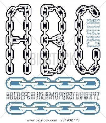 Vector Condensed, Tall Font. Trendy Typescript Can Be Used In Art Creation. Upper Case Decorative Le
