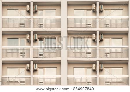 Facade Of A Modern Pre-fabricated Building. Kiev, Ukraine