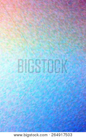 Illustration Of Blue And Red Impressionist Pointlilism Vertical Background Digitally Generated.
