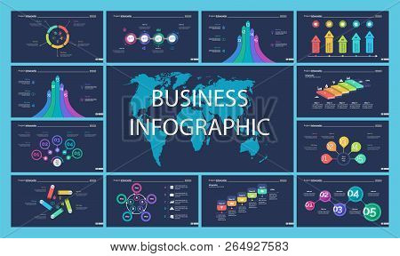 Business Inforgraphic Design Set For Strategy Concept. Can Be Used For Business Project, Annual Repo