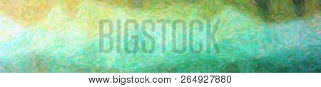 Illustration Of Green And Blue Impressionist Pointlilism Background, Abstract Paint
