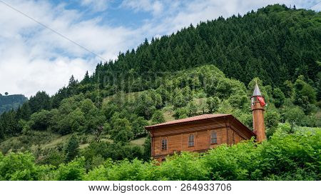 Artvin, Turkey - June 2018: Exterior View Of Macahel Camili Camii Mosque