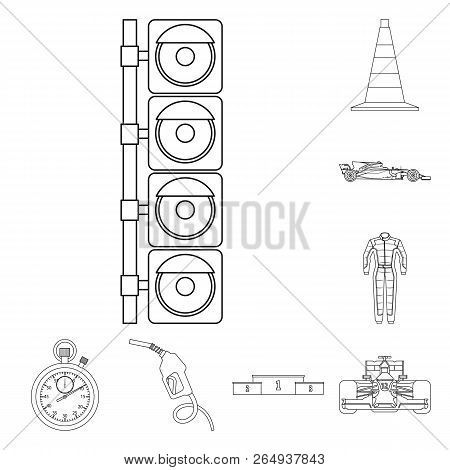 Vector Design Of Car And Rally Icon. Set Of Car And Race Vector Icon For Stock.