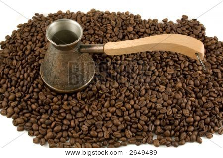 Cezve sur grains de café