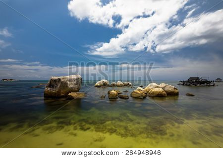 Wonderful Beach And Blue Sky At Bintan Island Indonesia