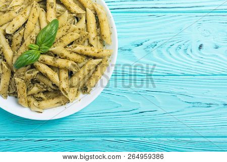 Italian Penne Pasta With Sauce Pesto