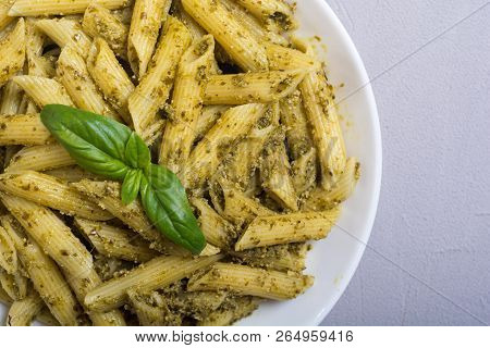 Italian Penne Pasta With Sauce Pesto