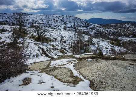 Beautiful Winter Landscape In Mountains Of Zagorohoria, Greece