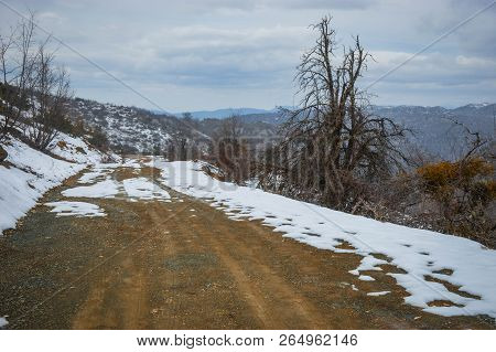 Beautiful Winter Landscape In Mountains Of Zagorohoria, Greece