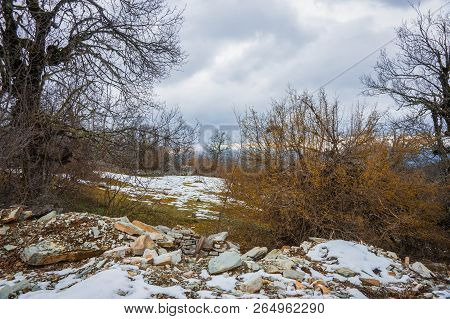 Beautiful Winter Landscape In Mountains Of Zagorohoria, Greece