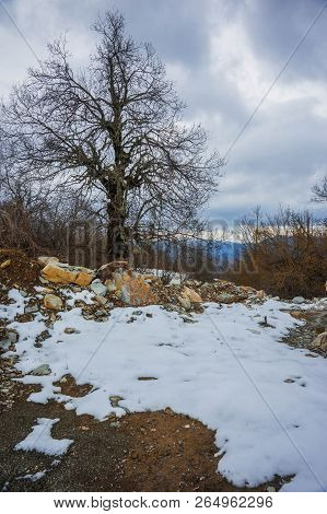 Beautiful Winter Landscape In Mountains Of Zagorohoria, Greece