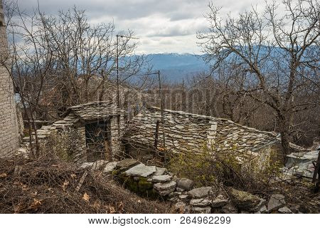 Beautiful Winter Landscape In Mountains Of Zagorohoria, Greece
