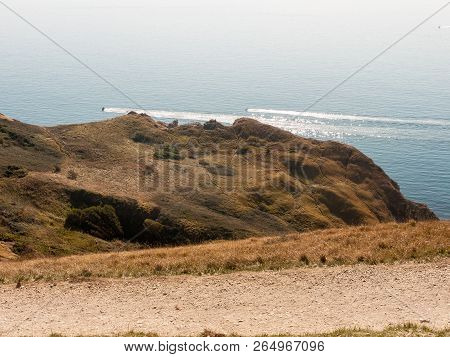 Lulworth Cove Dorset View Nature Landscape Summer Day Bay Beautiful Ocean South Holiday Boats