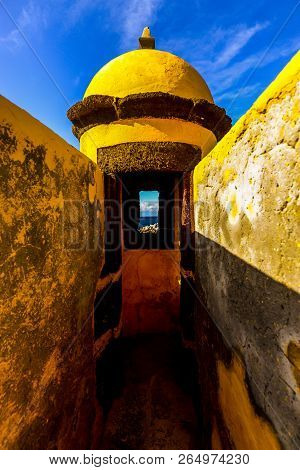 A Colorful Yellow Fort In Funchal - Maderia - Portugal