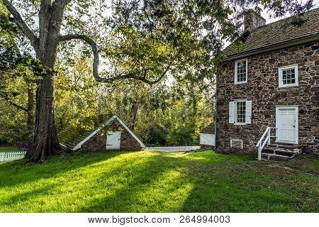 The Backyard Of The Historic Thompson Neely House In Washington Crossing Park In Bucks County Pennsy