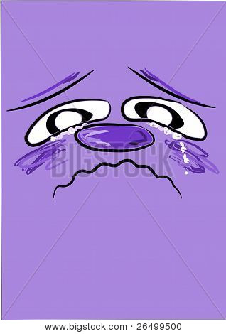 Sad Blue Face - Vector