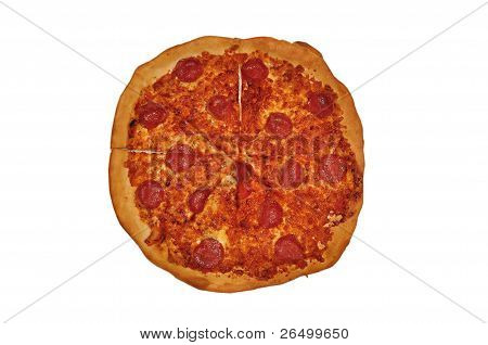 pizza på hvid baggrund