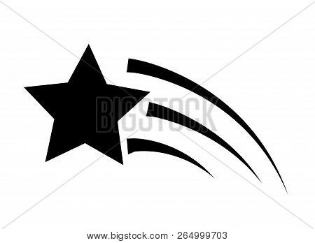 Shooting Star Icon On White Background. Flat Style. Shooting Star Sign For Your Web Site Design, Log