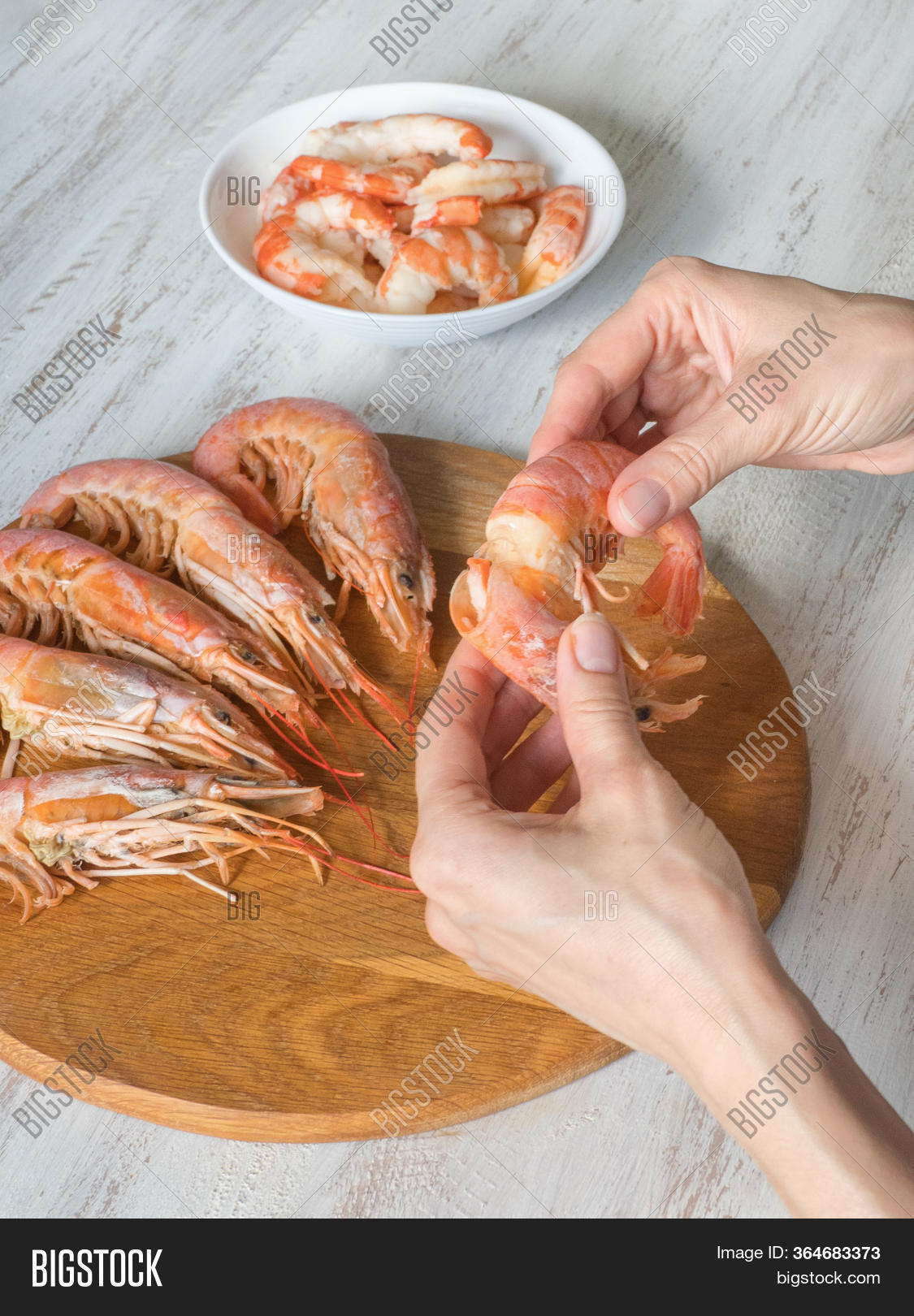 Manual Peeling Prawns Image & Photo (Free Trial) Bigstock