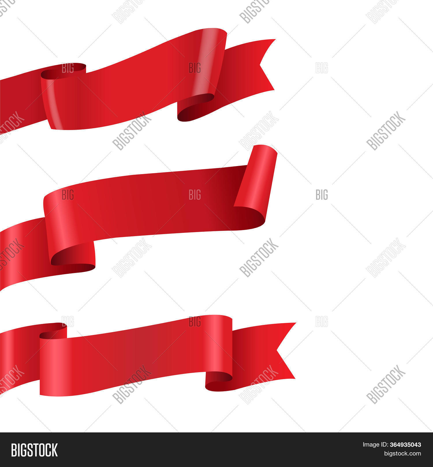 Red Ribbon Big Set Image & Photo (Free Trial) | Bigstock