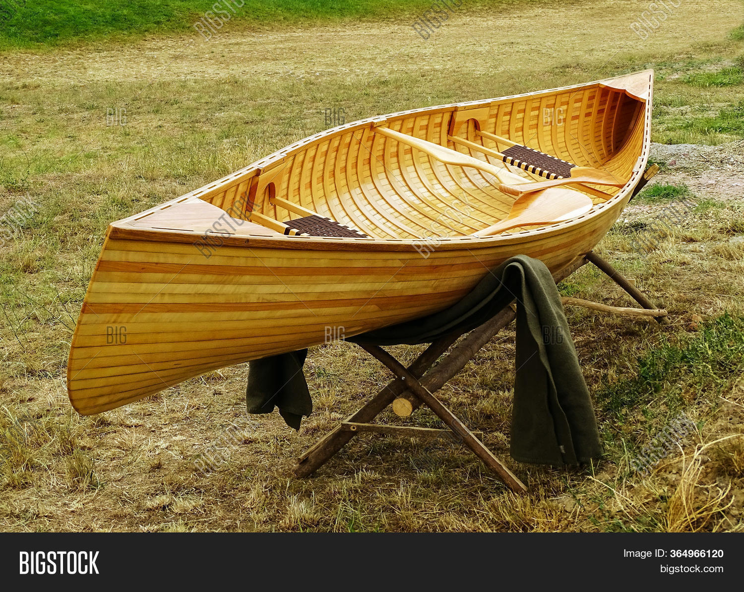 Wooden Boat Placed On Image & Photo (Free Trial) | Bigstock
