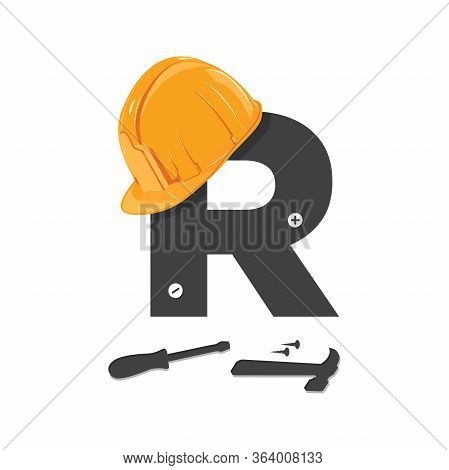Bold And Strong Logo Design Initial R For Industry Related Construction.