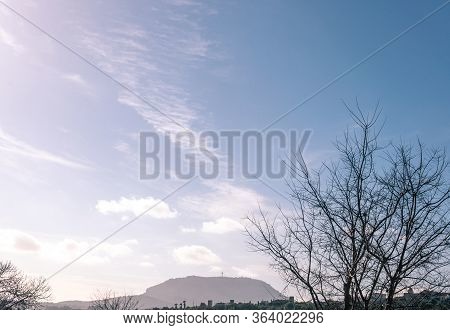 General View Of The Interior Landscape Of The Island Of Mallorca, With The Randa Mountain In The Bac