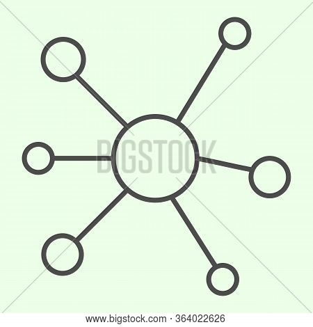 Cells Thin Line Icon. Dna Or Dnk Molecule Symbol Outline Style Pictogram On White Background. Scienc