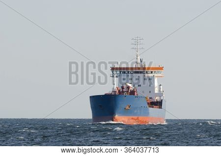 Marchant Vessel - Chemical-oil Tanker Flows In Waterway