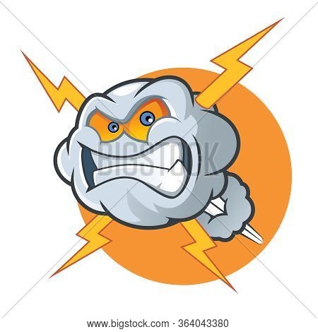 Angry Cloud Cartoon Character With Big Smile