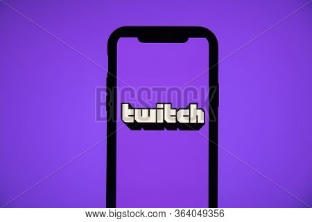 London, Uk - April 30 2020: Twitch Game Live Streaming Logo On A Smartphone
