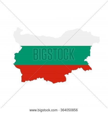 Bulgaria Flag Map. Country Outline With National Flag