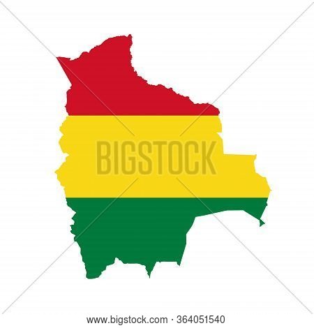 Bolivia Flag Map. Country Outline With National Flag