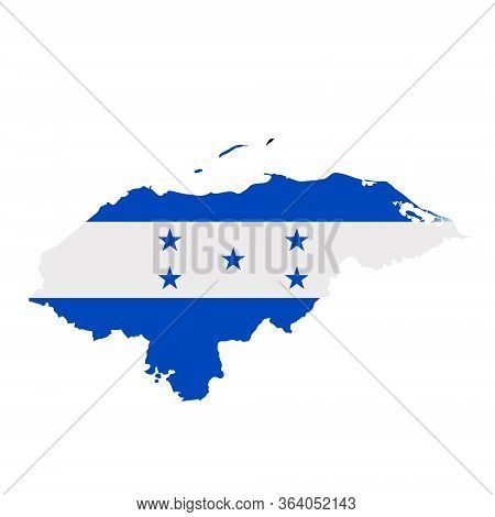 Honduras Flag Map. Country Outline With National Flag