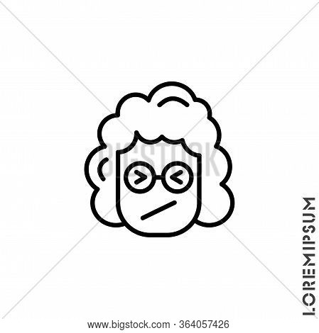 Angry And Holding Temper Girl, Woman Emoticon Icon Vector Illustration. Outline Style. Confounded Em