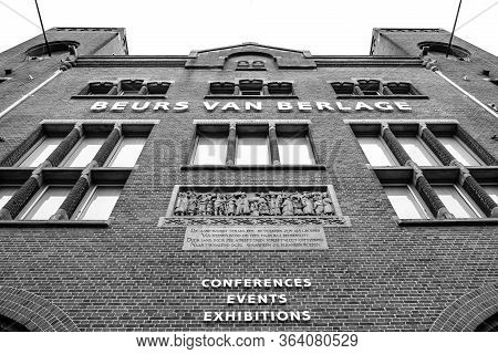 Amsterdam / Netherlands - October 15, 2018: Beurs Van Berlage Building In Amsterdam, Capital Of Neth