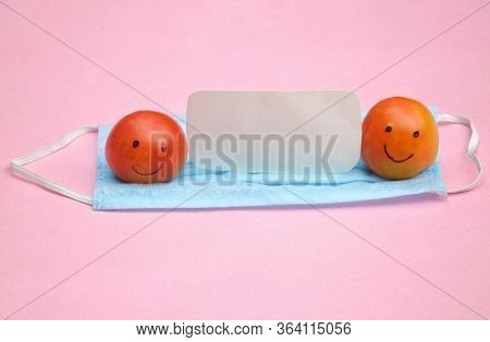 Social Distancing Or Safe Distance Conceptual Photo Due To Coronavirus Or Covid-19 With Surgical Or 
